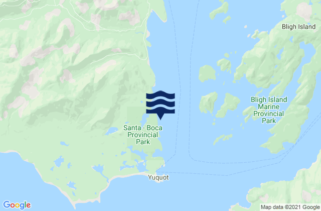 Mappa delle Getijden in Saavedra Islands, Canada