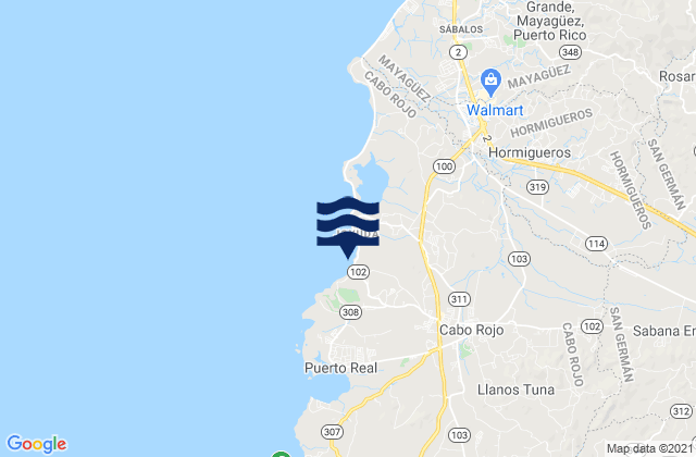 Mappa delle Getijden in Sabana Eneas, Puerto Rico