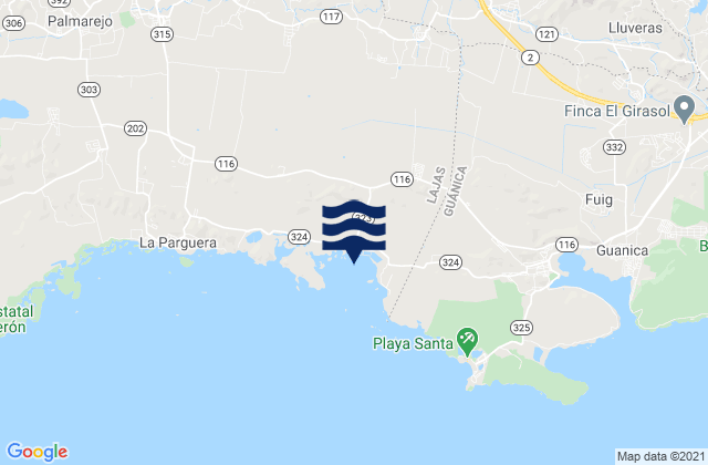 Mappa delle Getijden in Sabana Grande, Puerto Rico