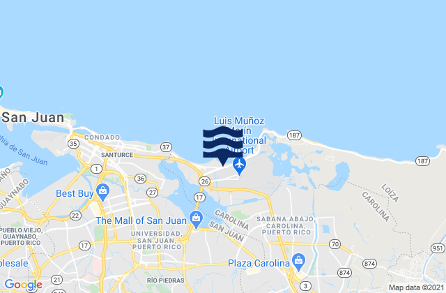 Mappa delle Getijden in Sabana Llana Norte Barrio, Puerto Rico