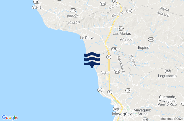 Mappa delle Getijden in Sabanetas Barrio, Puerto Rico