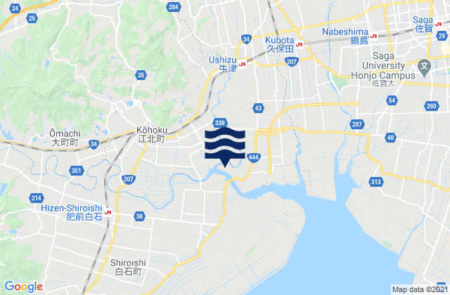 Mappa delle Getijden in Saga-ken, Japan