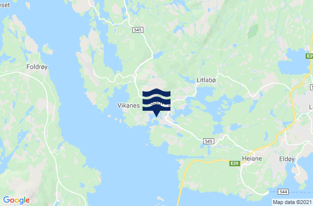 Mappa delle Getijden in Sagvåg, Norway