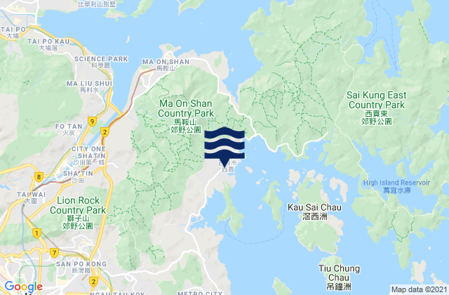 Mappa delle Getijden in Sai Kung, Hong Kong
