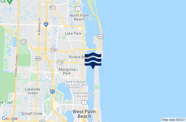 Mappa delle Getijden in Sailfish Club Marina, United States