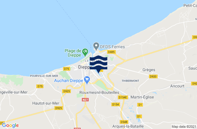 Mappa delle Getijden in Saint-Aubin-sur-Scie, France