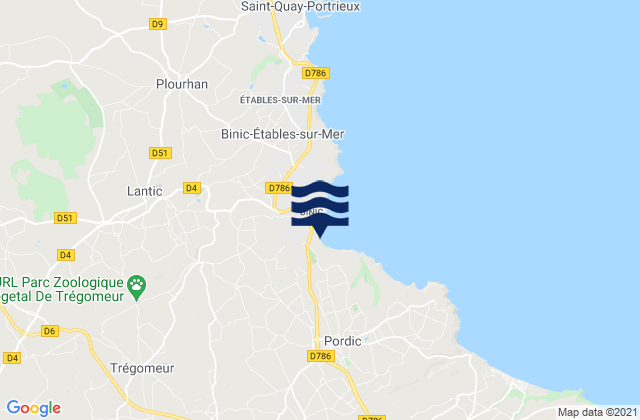 Mappa delle Getijden in Saint-Donan, France
