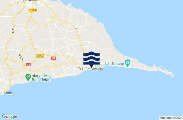 Mappa delle Getijden in Saint-François, Guadeloupe