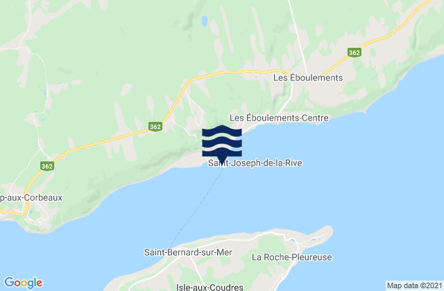 Mappa delle Getijden in Saint-Joseph-De-La-Rive, Canada