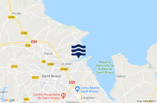 Mappa delle Getijden in Saint-Julien, France