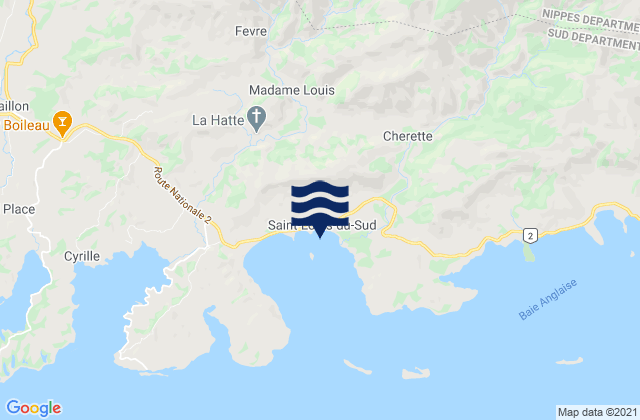 Mappa delle Getijden in Saint-Louis du Sud, Haiti