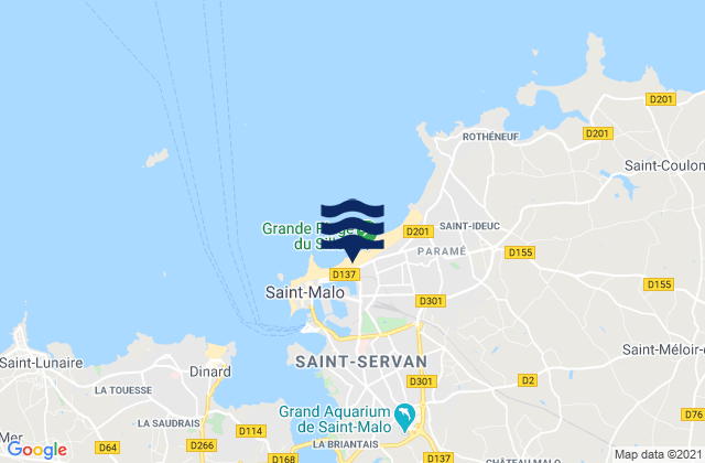 Mappa delle Getijden in Saint-Malo, France