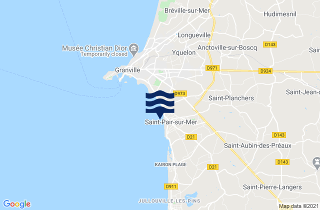 Mappa delle Getijden in Saint-Pair-sur-Mer, France