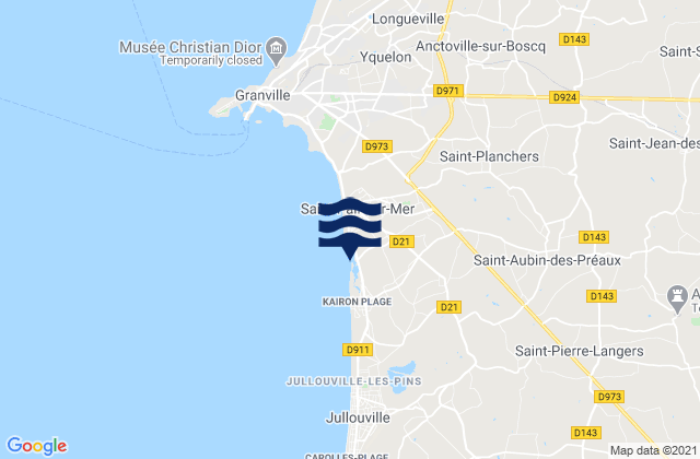 Mappa delle Getijden in Saint-Planchers, France