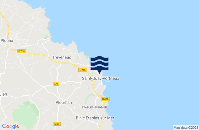 Mappa delle Getijden in Saint-Quay-Portrieux, France