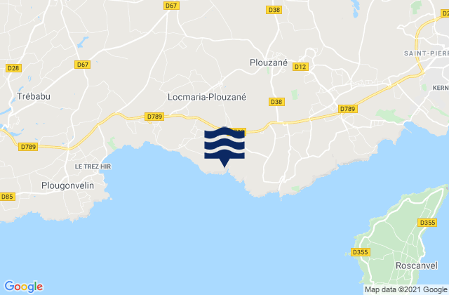 Mappa delle Getijden in Saint-Renan, France