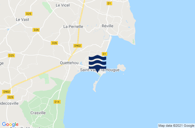 Mappa delle Getijden in Saint-Vaast-la-Hougue, France