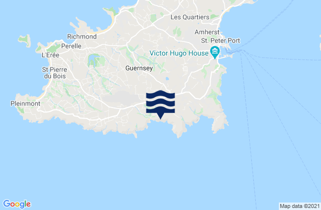 Mappa delle Getijden in Saint Andrew, Guernsey