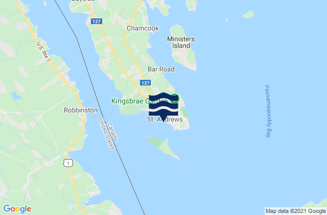 Mappa delle Getijden in Saint Andrews, Canada