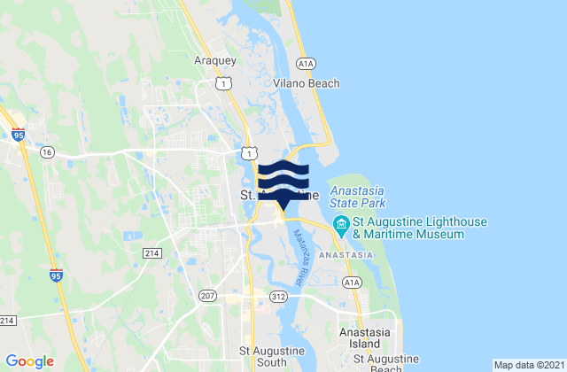 Mappa delle Getijden in Saint Augustine, United States