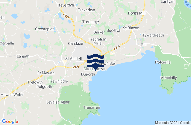 Mappa delle Getijden in Saint Austell, United Kingdom