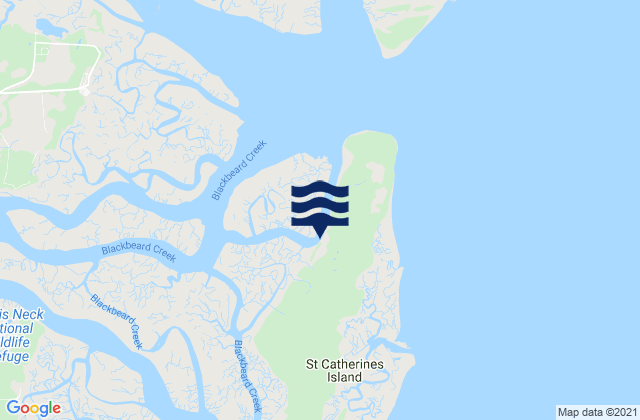 Mappa delle Getijden in Saint Catherines Island, United States