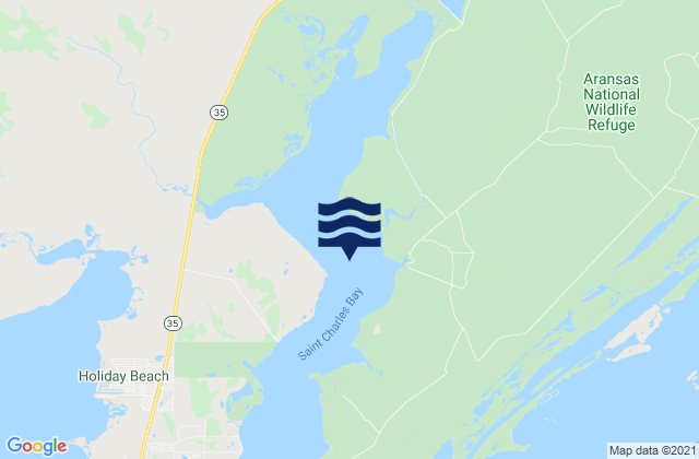 Mappa delle Getijden in Saint Charles Bay, United States