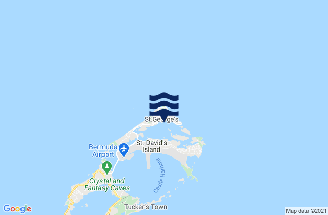 Mappa delle Getijden in Saint George, Bermuda