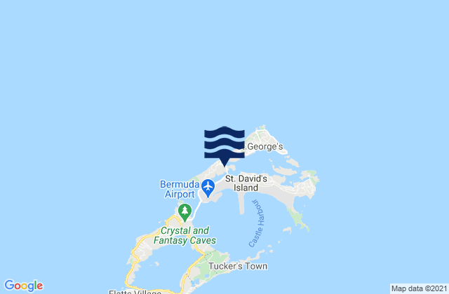 Mappa delle Getijden in Saint George’s Parish, Bermuda