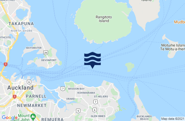 Mappa delle Getijden in Saint Heliers Bay, New Zealand