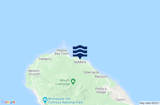 Mappa delle Getijden in Saint John Capesterre, Saint Kitts and Nevis