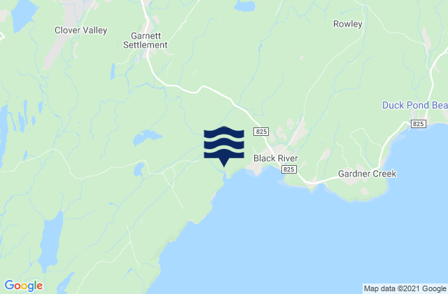 Mappa delle Getijden in Saint John County, Canada
