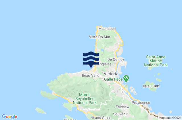 Mappa delle Getijden in Saint Louis, Seychelles