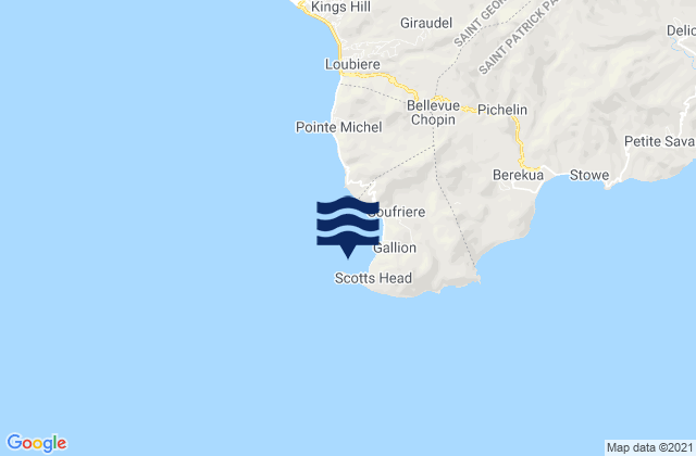 Mappa delle Getijden in Saint Mark, Dominica
