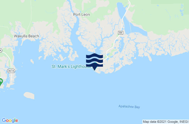 Mappa delle Getijden in Saint Marks lighthouse, Apalachee Bay, United States