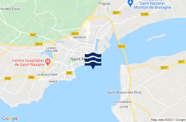 Mappa delle Getijden in Saint Nazaire, France