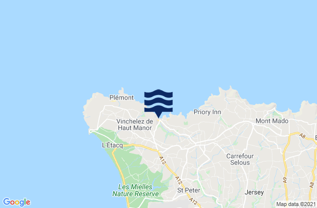 Mappa delle Getijden in Saint Ouen, Jersey