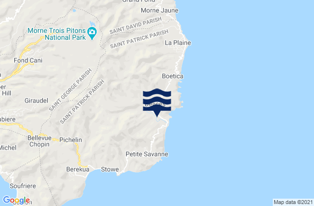Mappa delle Getijden in Saint Patrick, Dominica