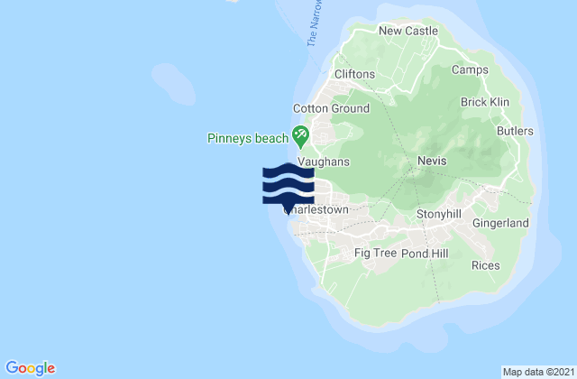 Mappa delle Getijden in Saint Paul Charlestown, Saint Kitts and Nevis