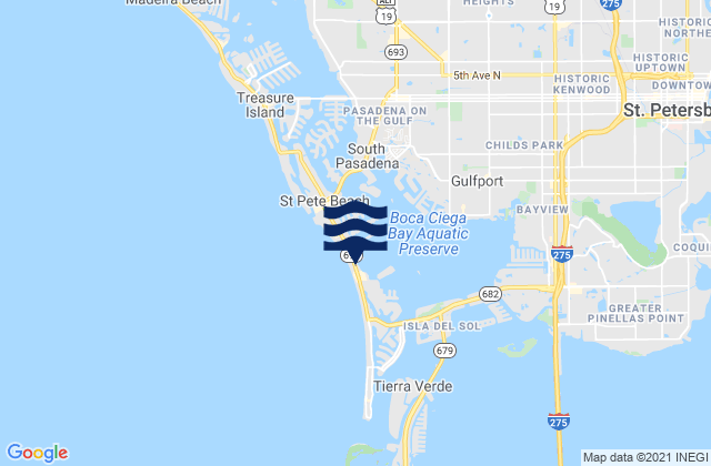 Mappa delle Getijden in Saint Pete Beach, United States