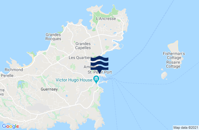 Mappa delle Getijden in Saint Peter Port, Guernsey