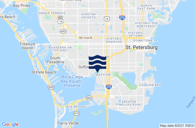 Mappa delle Getijden in Saint Petersburg, United States