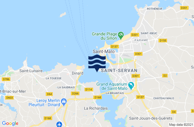 Mappa delle Getijden in Saint Servan, France