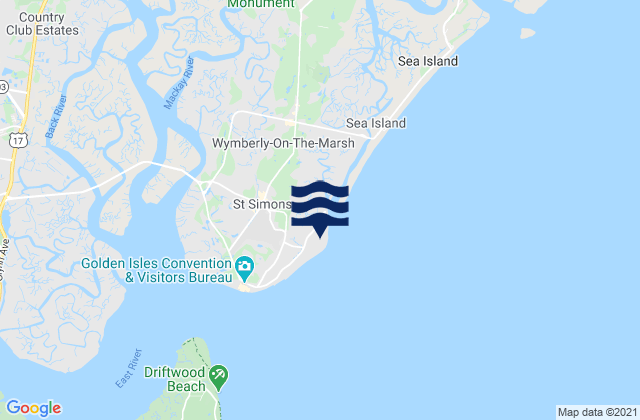 Mappa delle Getijden in Saint Simons Island, United States