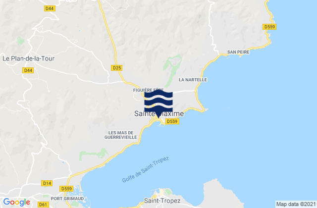 Mappa delle Getijden in Sainte-Maxime, France