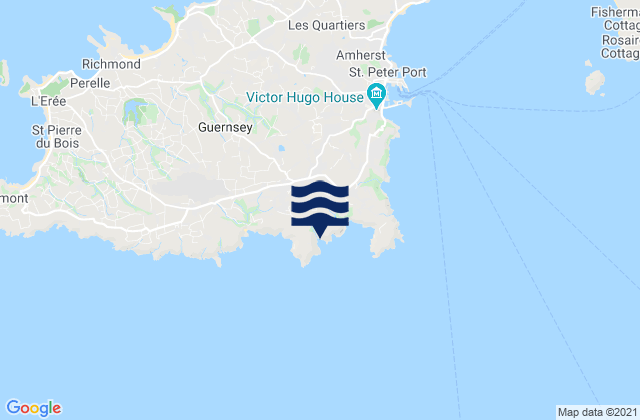 Mappa delle Getijden in Saints Bay Beach, France