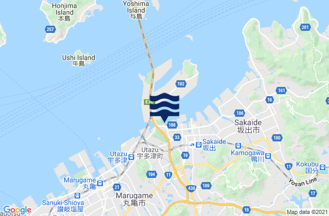 Mappa delle Getijden in Sakaidechō, Japan