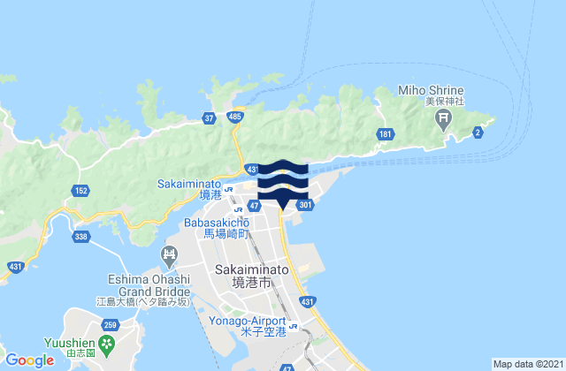 Mappa delle Getijden in Sakaiminato, Japan