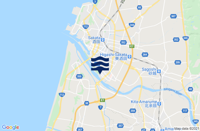 Mappa delle Getijden in Sakata Shi, Japan