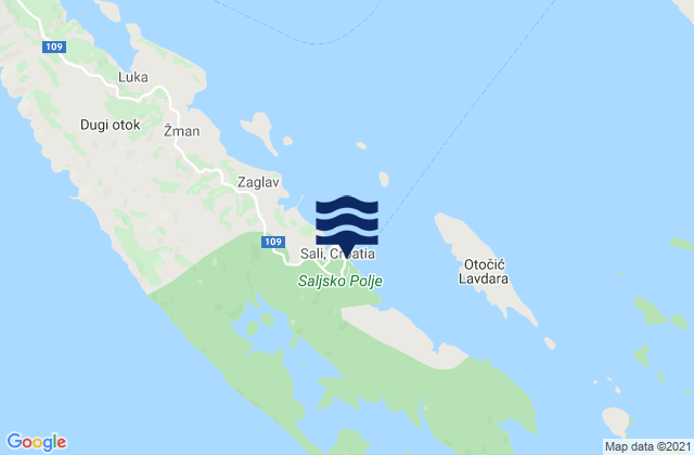 Mappa delle Getijden in Sali, Croatia